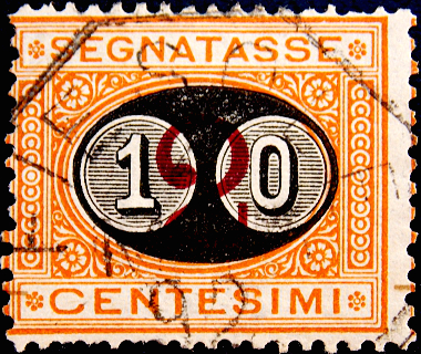 Италия 1891 год . Доплатная . 10 с . Каталог 20,0 €. (2)